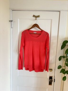 Toad & Co Jacinta Wool Blend Crew Sweater Coral Medium